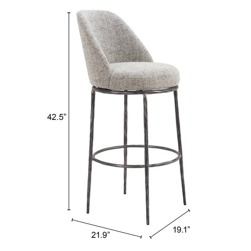 32 Inch Swivel Bar Chair with Footrest and Full Back - 21.9” x 19.1” x 42.5”