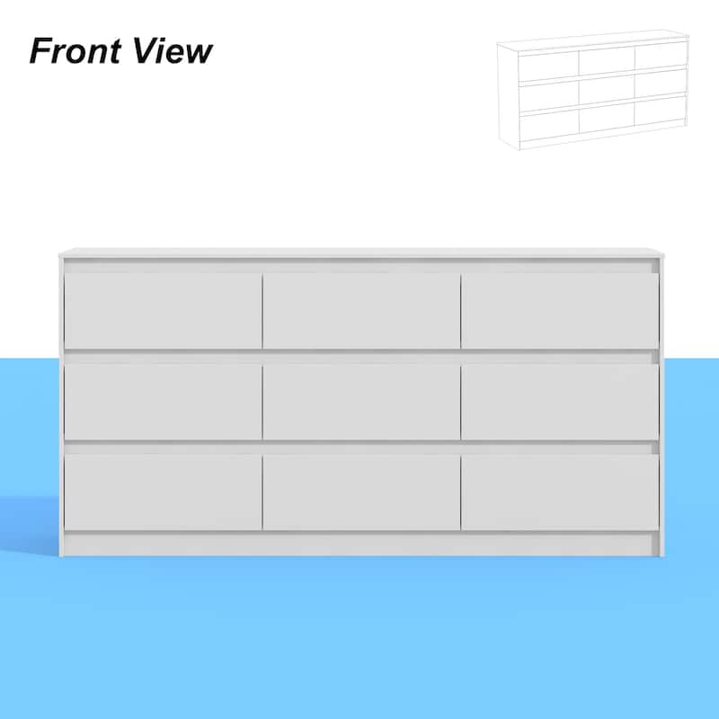 9-Drawer Storage Dresser for Bedroom and Living Room - Two Color Options