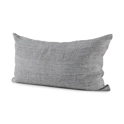 Ramone 14 x 26 White and Black Fabric Decorative Pillow Cover