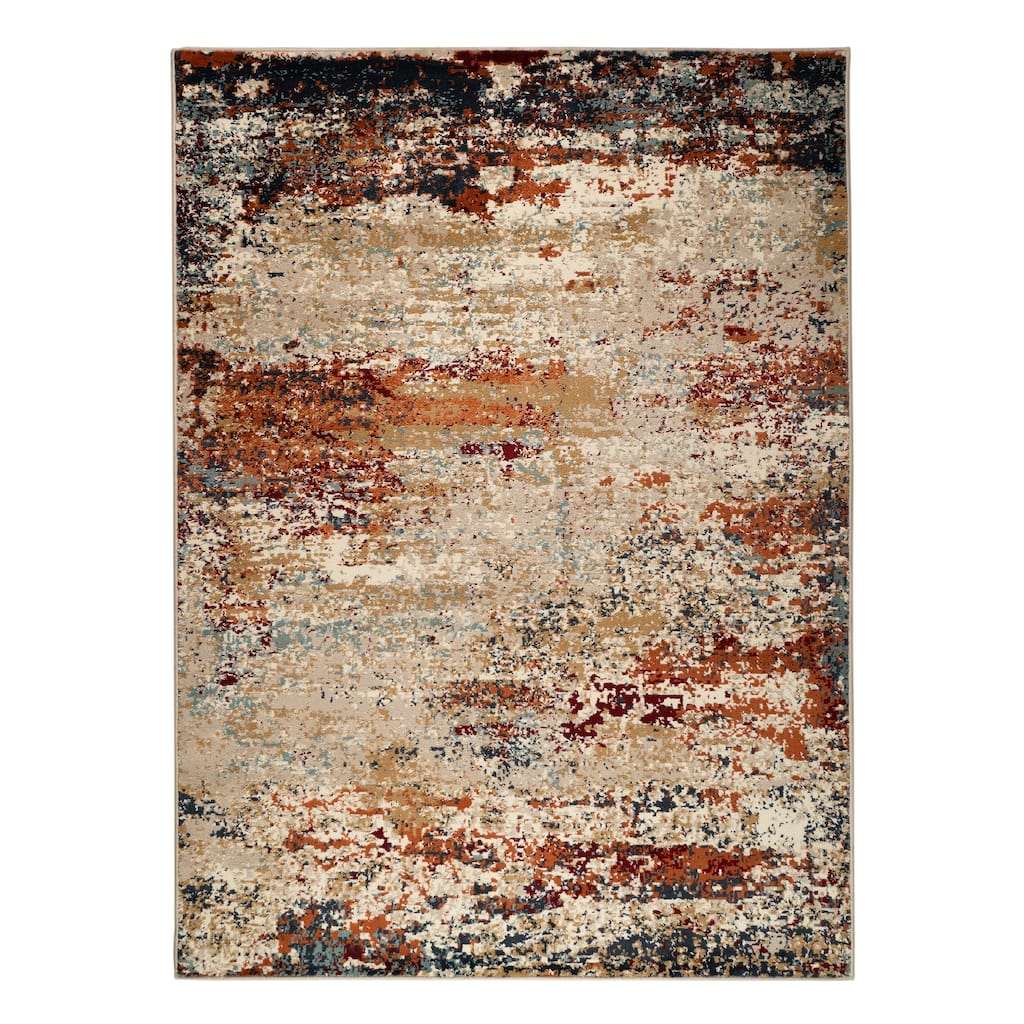 Alurea Bastia Orange Abstract Area Rug