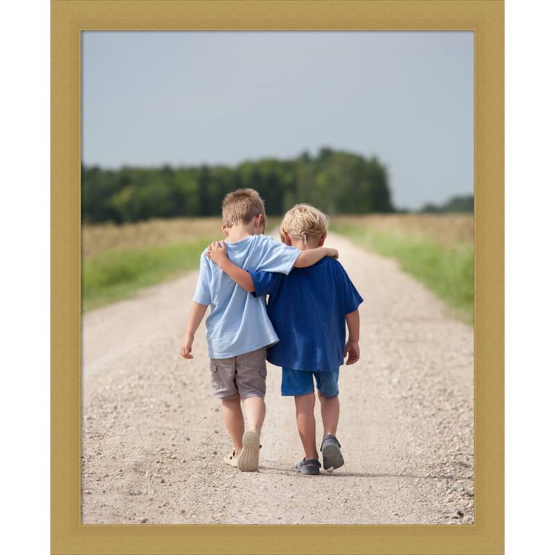 Grace Brushed Gold Narrow Framed Picture Frame, Photo Frame - 16x20 - Grace Brushed Gold Narrow