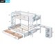 preview thumbnail 5 of 14, Pine Wood Twin over Full Bunk Bed with Shelves, Desk and Drawers