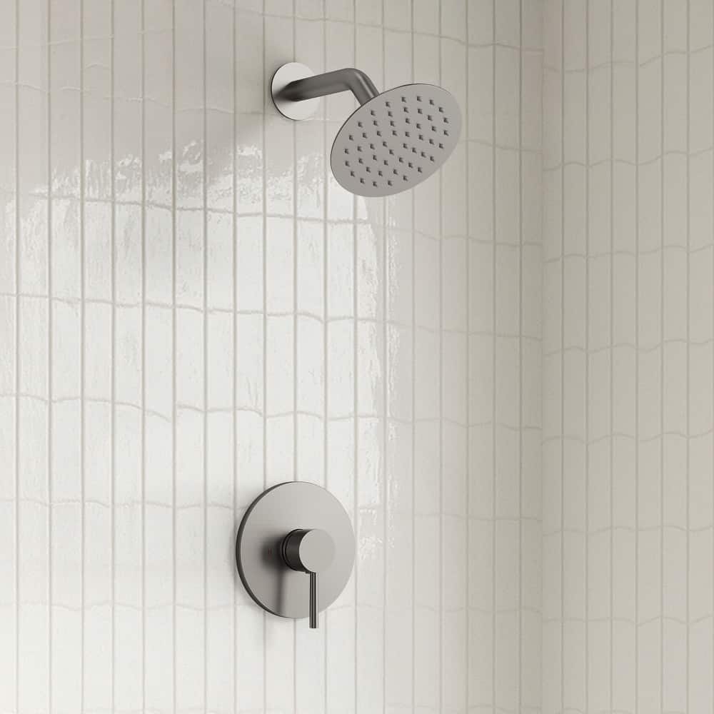 Single-Function Shower Faucet Stainless Steel Rain Shower Head with Pressure-Balanced Valve