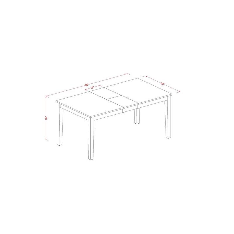 HomeStock 5-Piece Rectangle Black and Cherry Finish Solid Wood Top Dining table with 4-Chairs