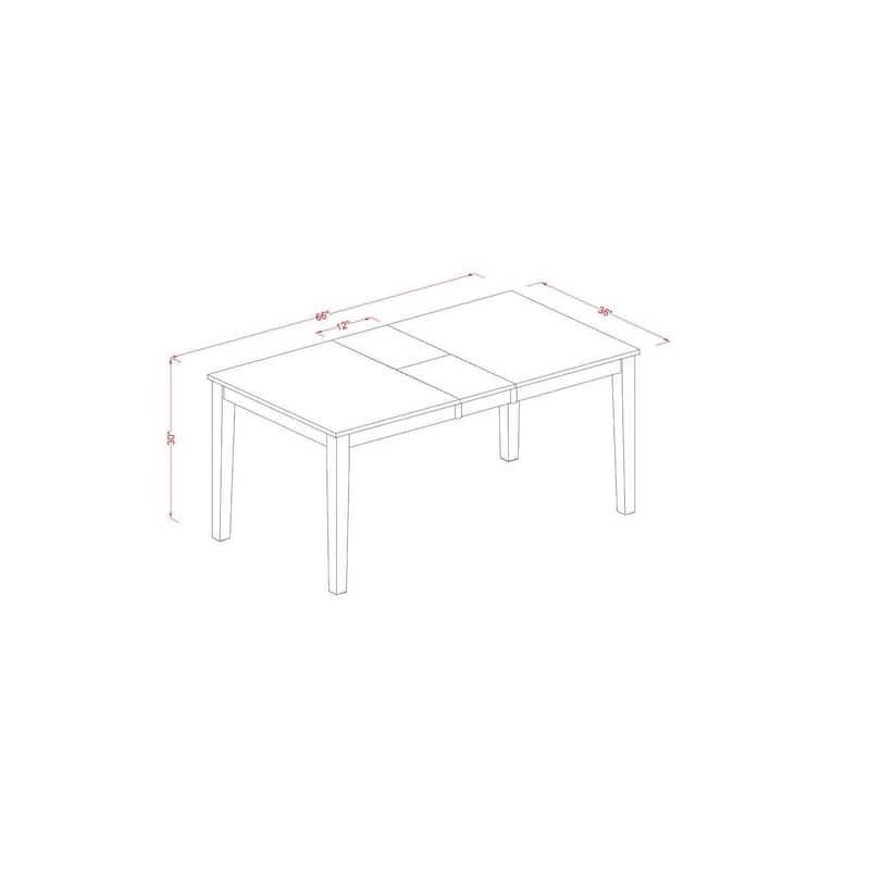 Rustic Dinette Set for 4 - 5 Piece Kitchen Table & Chair Set - Rectangle Table with Leaf