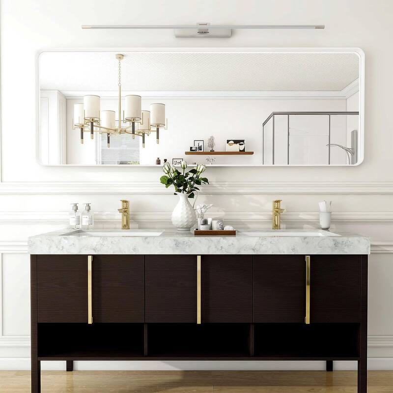 Modern Metal Frame Wall Mounted Bathroom Vanity Mirror