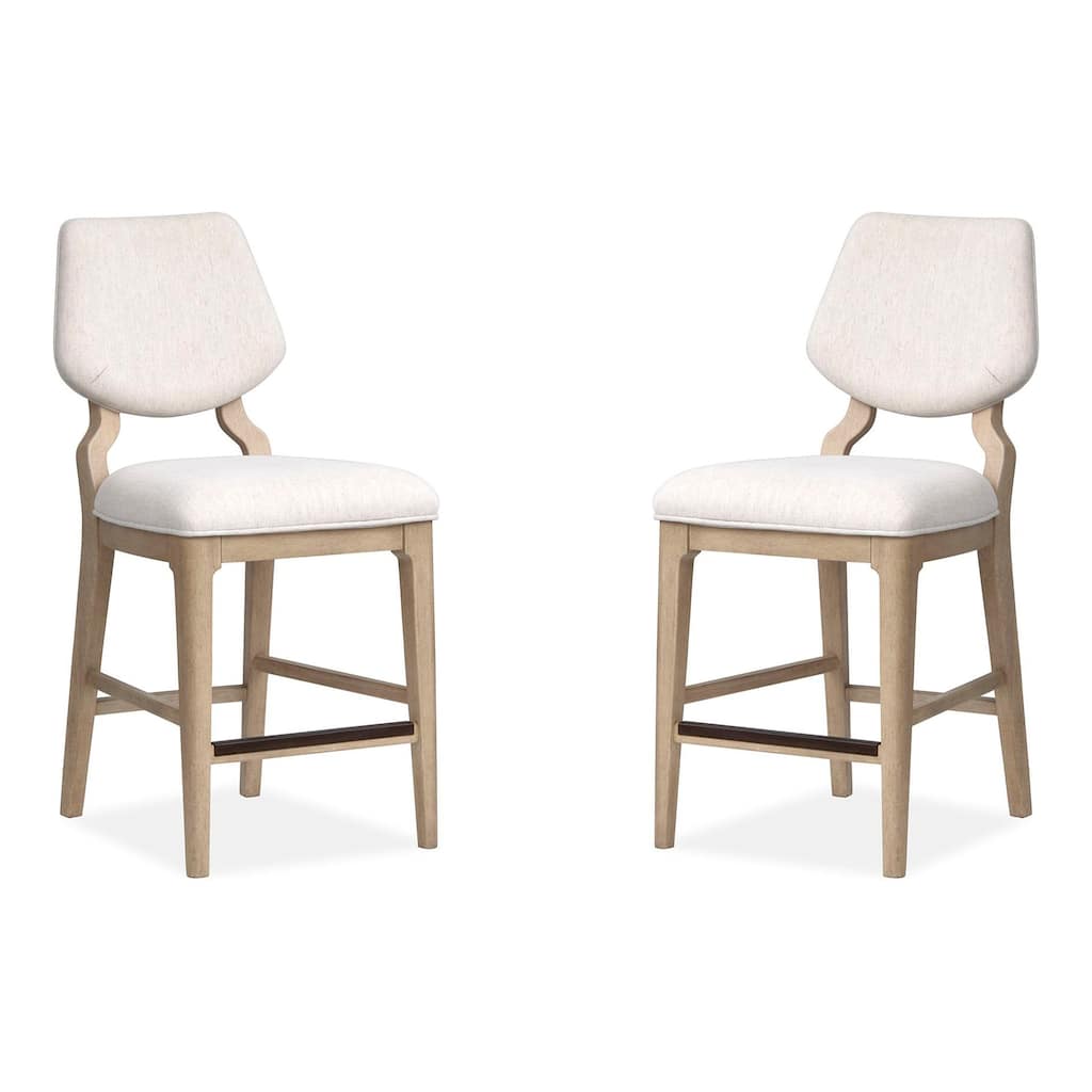 Salt Life Home Sunset Cove Sanibel Brown Upholstered Counter Chair Two Pack - 18.5''W x 21.25''D x 39''H