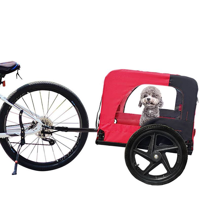 Foldable Dog Bike Trailer with Steel Frame, 16-Inch Wheels, and 88lb Capacity