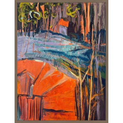 Cadmium Winter Solstice IV by Dorothy Fagan (23 x 30 in.), Framed Canvas Wall Art Print - Sylvie Dark Gold