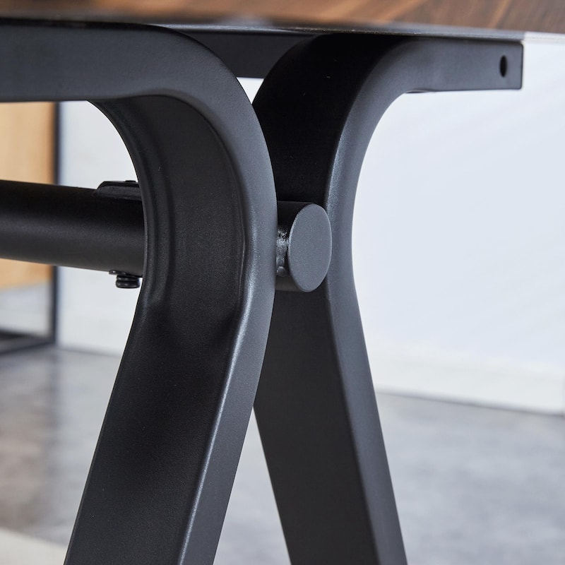 Herringbone Pattern MDF Dining Table - A Perfect Match for Modern Minimalist and Industrial Home Styles