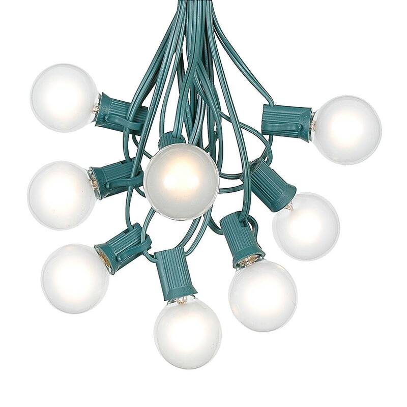100 Foot G40 Outdoor Globe Patio String Lights - Set of 125 G40 Globe Bulbs - White