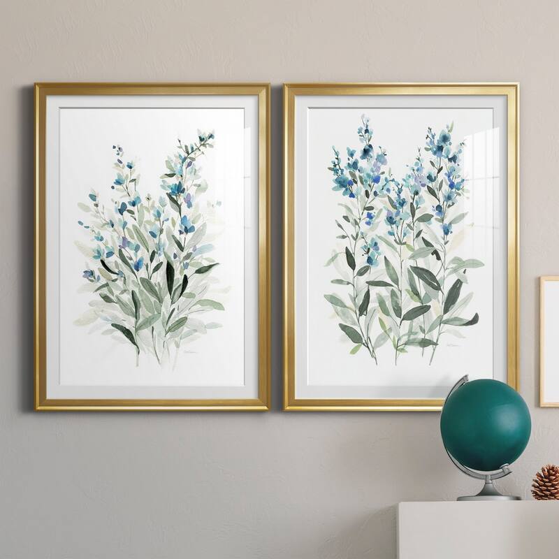 Delicate Blue Botanical I Premium Framed Print - Ready to Hang