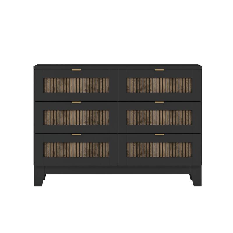 4-Piece Bedroom Set: Farmhouse Platform Bed, Nightstand, and Dresser with Metal Handles