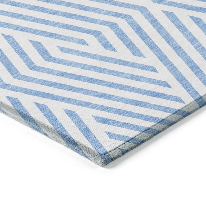 Machine Washable Indoor/ Outdoor Modern Diamonds Chantille Rug