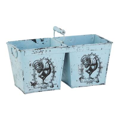 Metal Planter - Light Blue - Roche River Decor