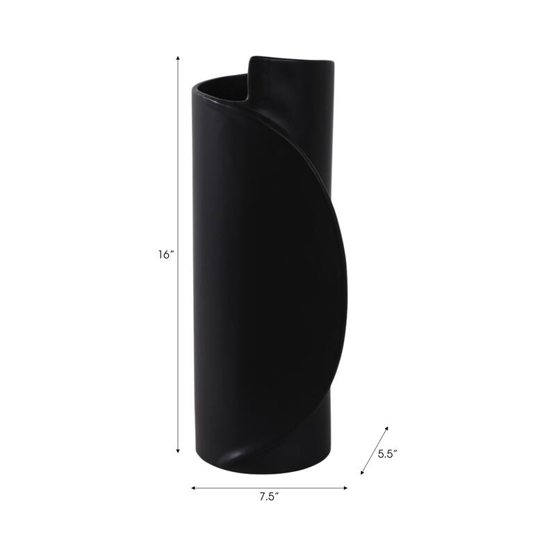 Ceramic Stoneware Vase Sculptural Curved Silhouette Modern Design