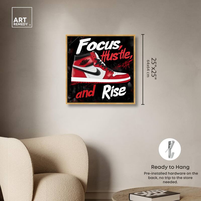 Hustle and Rise Sneaker Red Canvas by Art Remedy
