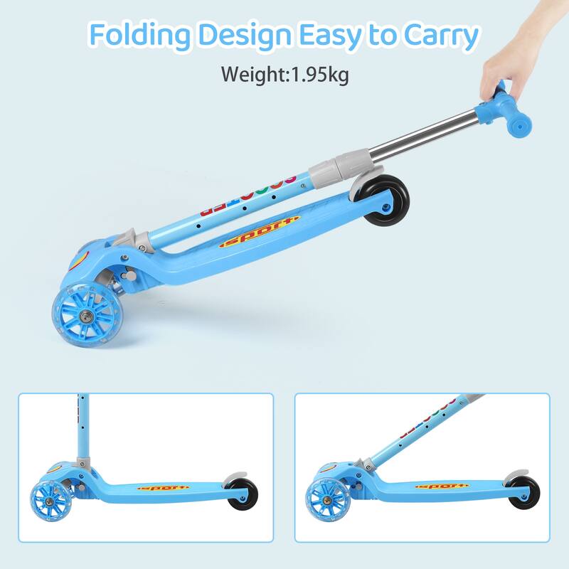 2-in-1 Adjustable Kick Scooter for Kids 4-Level Handlebar & Removable Seat