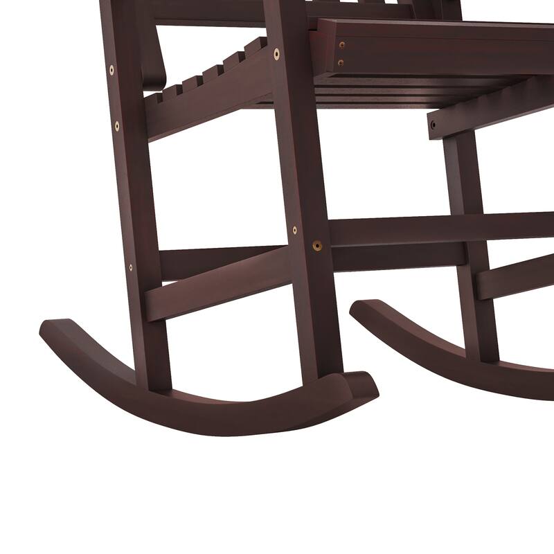 Acacia Wood Outdoor Rocking Chair, Traditional Porch Outdoor Rocker Chairs with Slatted - 43" H