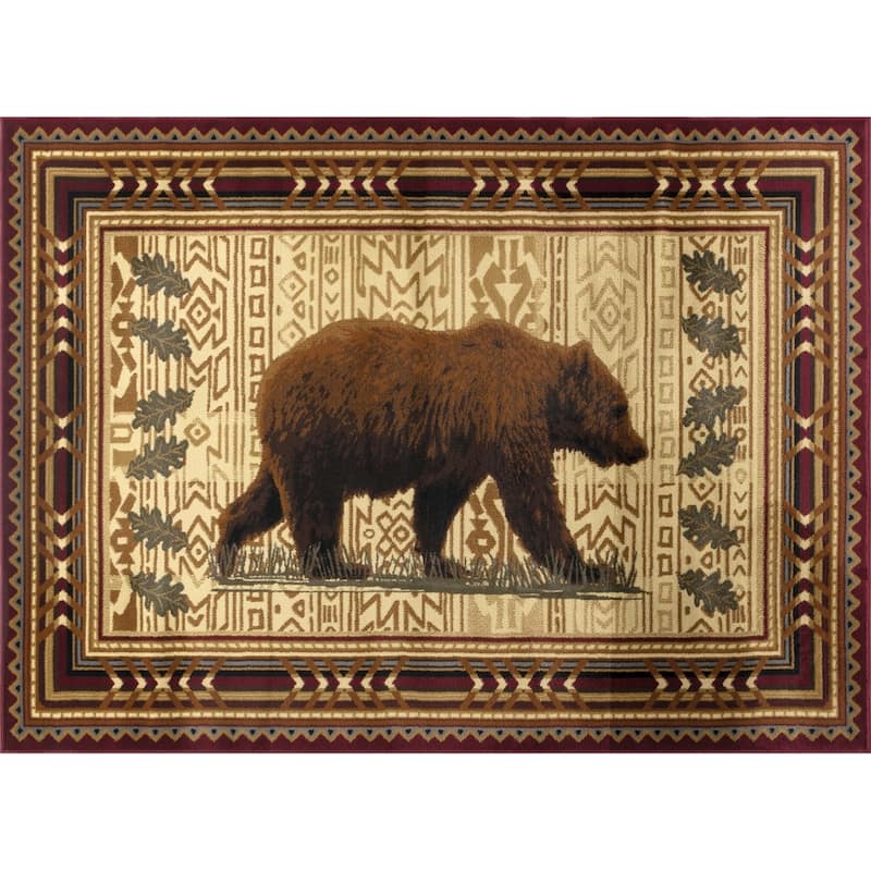 Nature's Nest GC_CBL3007 Multi Lodge Area Rug - 2' x 3'