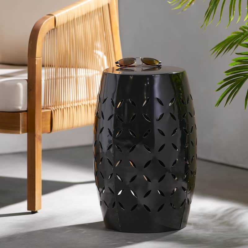 Lilac Indoor/Outdoor Round Iron End Table by Christopher Knight Home