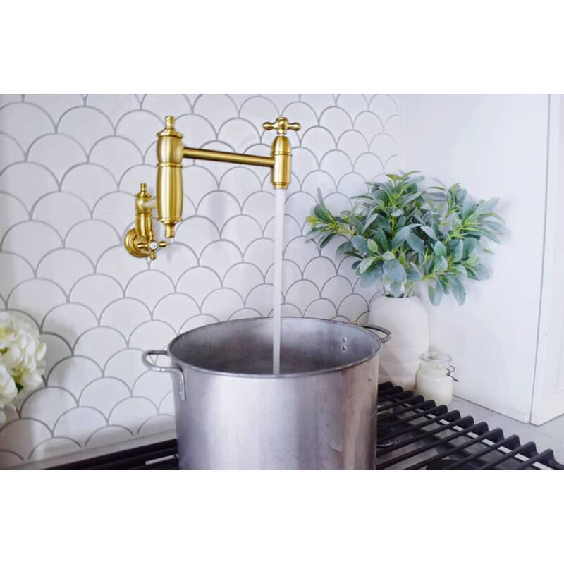 Kingston Brass Restoration Wall Mount Pot Filler Kitchen Faucet