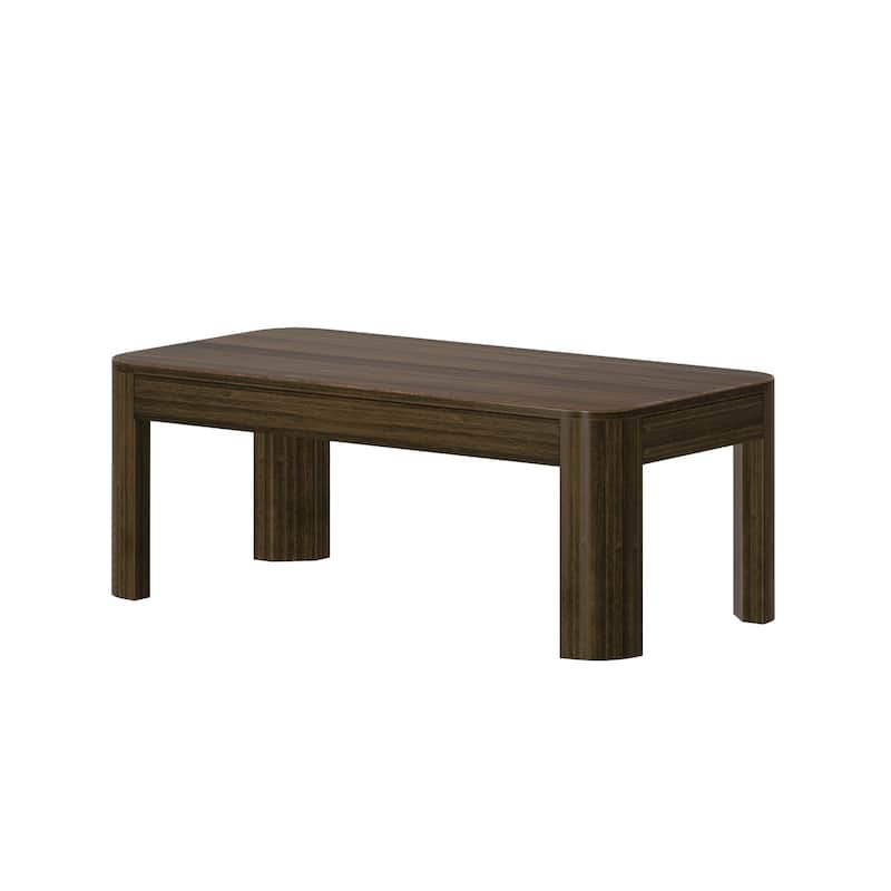 Plank and Beam Contour Rectangular Coffee Table - 40"