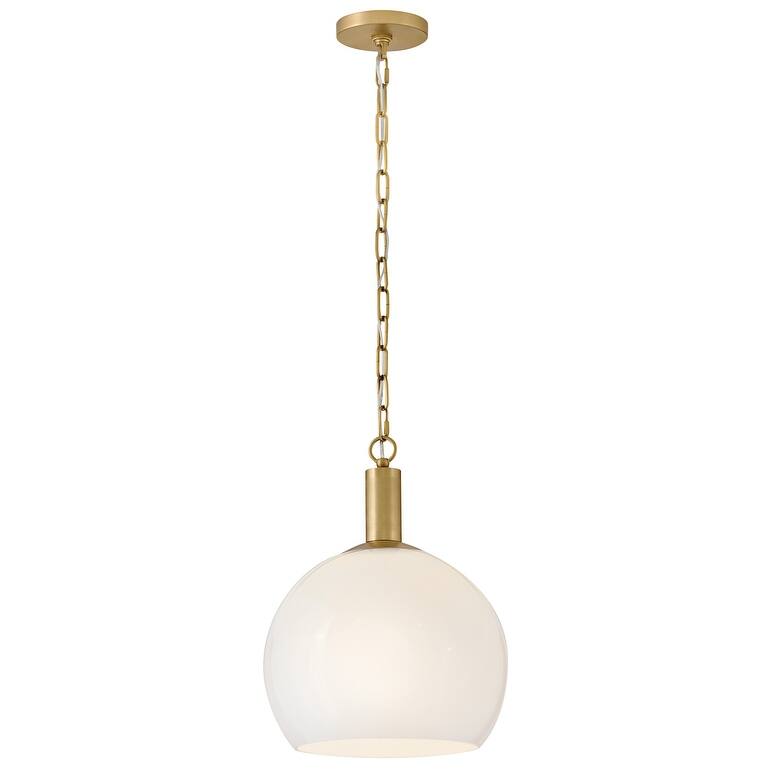 Lark 84287 Rivi 13" Wide Pendant with Cased Opal Glass