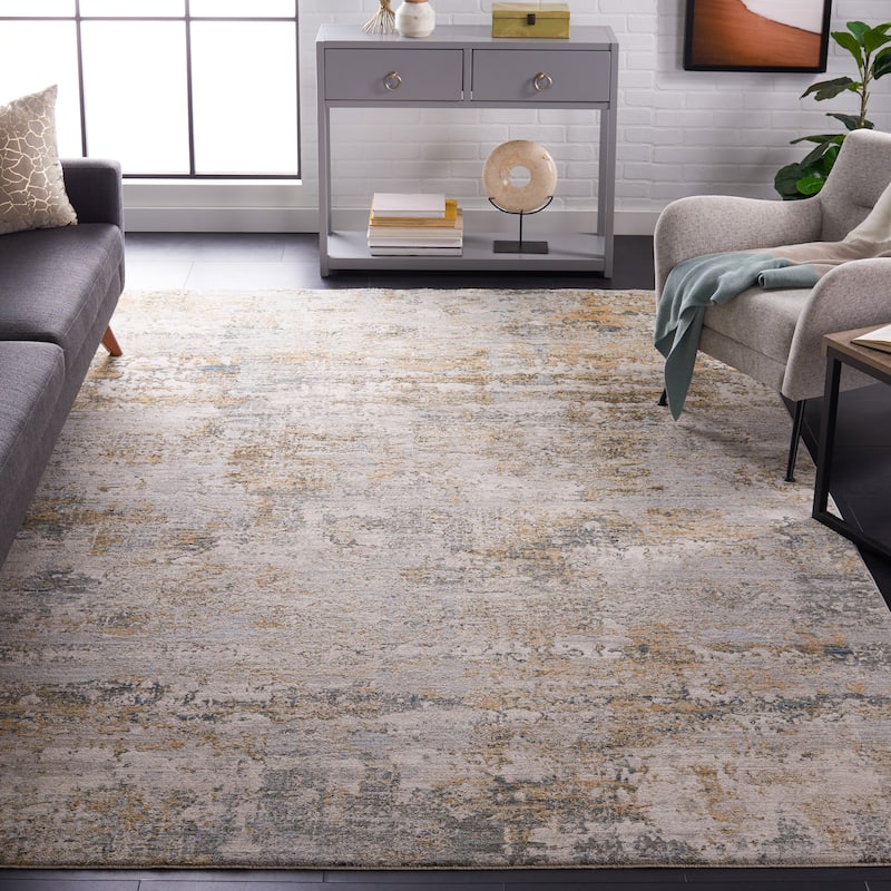 SAFAVIEH Adrianna Fatushe Modern Abstract Rug - 8' x 10' - Blue/Gold