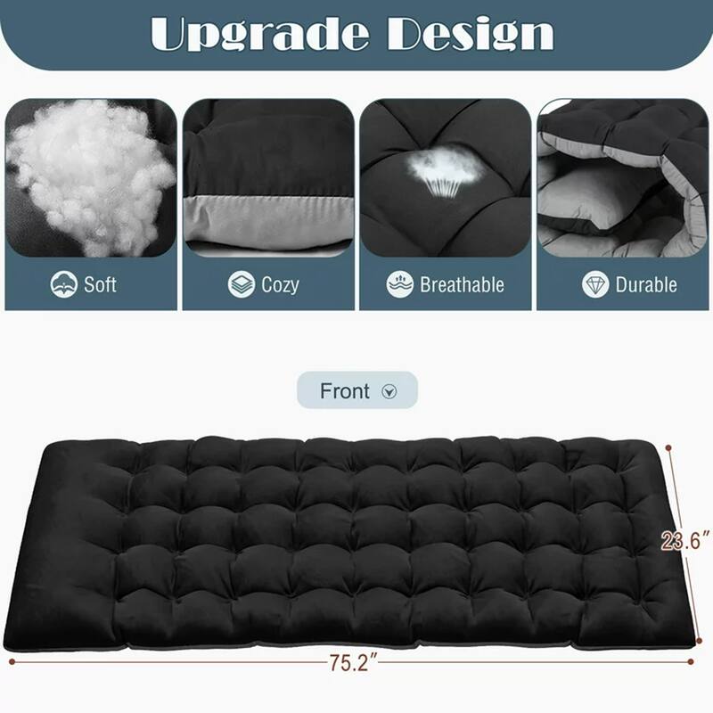 Portable Folding Camping Cot with Mattress Pillow, Patio Lounge Chair