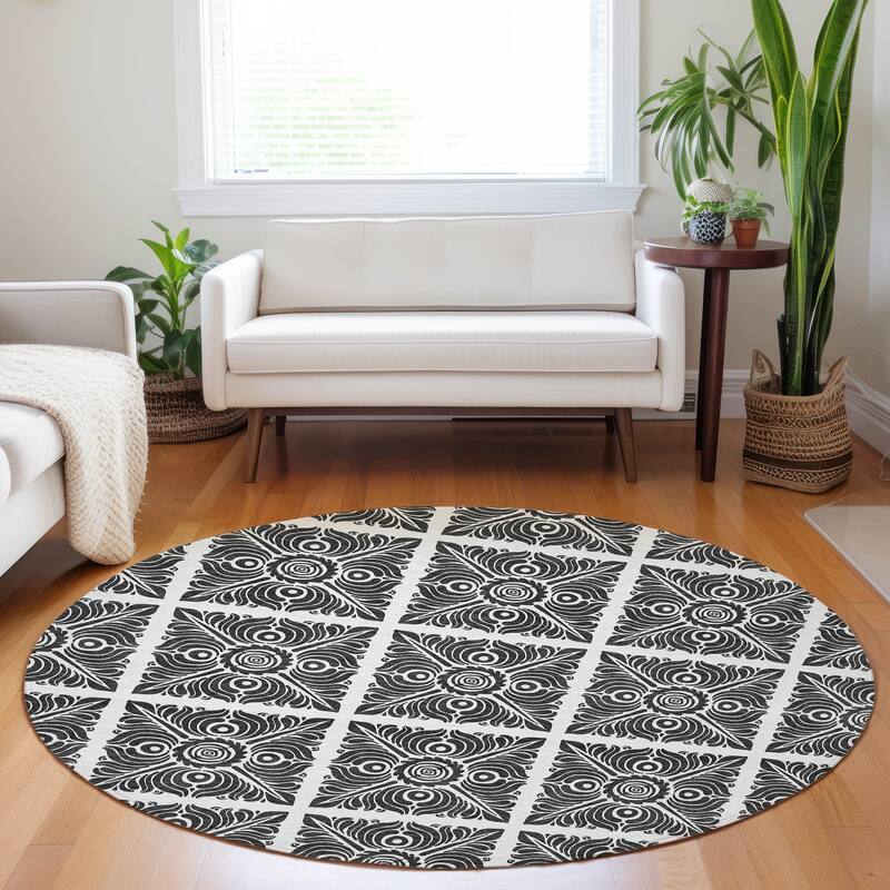 Machine Washable Indoor/ Outdoor Chantille Mosaic Rug