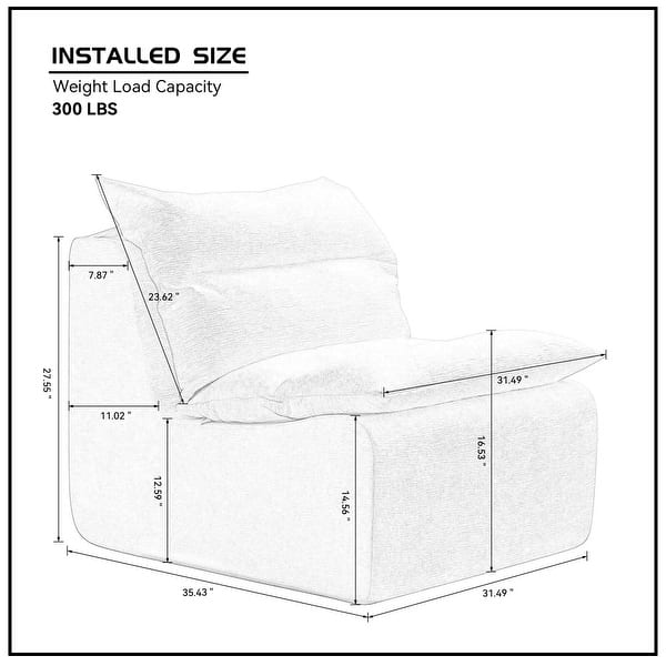 Accent Armless Chair Lazy Floor Seating