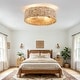 preview thumbnail 6 of 12, 20 Inch Boho Rattan Flush Mount Ceiling Fan with Lights and Remote Control, 6-Speed Reversible Caged Ceiling Fan for Low Profile