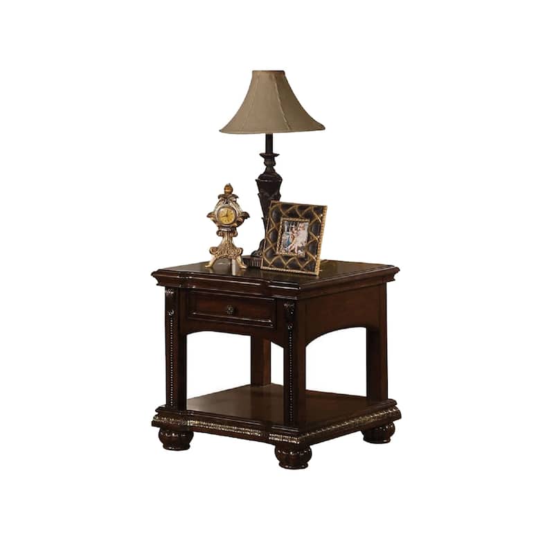 Rectangular End Table with a Drawers in Cherry
