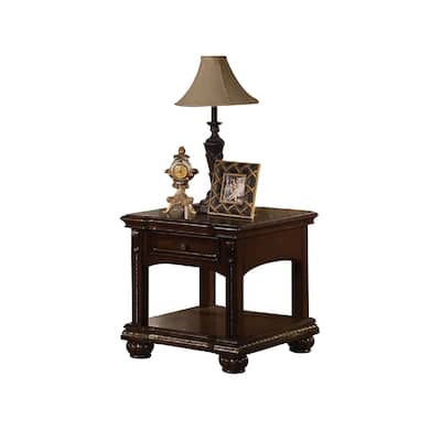 Rectangular End Table with a Drawers in Cherry