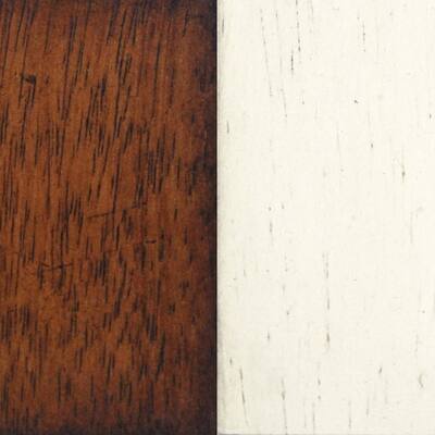 Art Deco Arrowback Side Chairs - Set of 2 - Solid Wood Dining Chairs - Antique White & Chestnut Brown