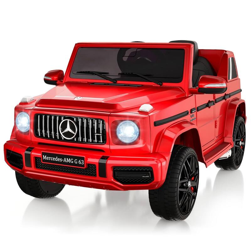 12V Kids Ride On Car, Hetoy Licensed Mercedes-Benz G63 Electric Car Battery Powered w/Parent Remote Control - Red