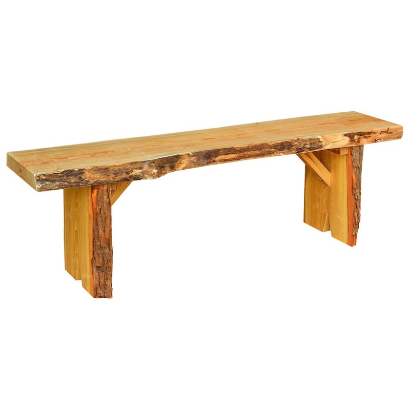Live Edge Locust Wood 5' Wildwood Bench - Natural Stain