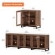 preview thumbnail 37 of 62, WAMPAT Multifunctional Sideboard Buffet Cabinets with Glass Doors, Modern Sideboard with Adjustable Shelf, Coffee Bar Cabinet