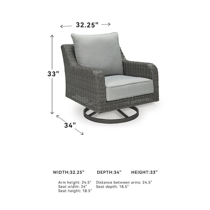 Elite Park Outdoor Swivel Lounge Chair - 32.25" W x 34" D x 33" H