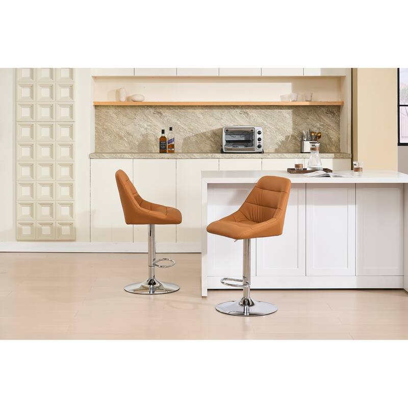 Set Of 2 Bar Stools - Brown