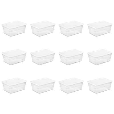 STERILITE 16 Quart Storage Boxes, Clear - Case of 12