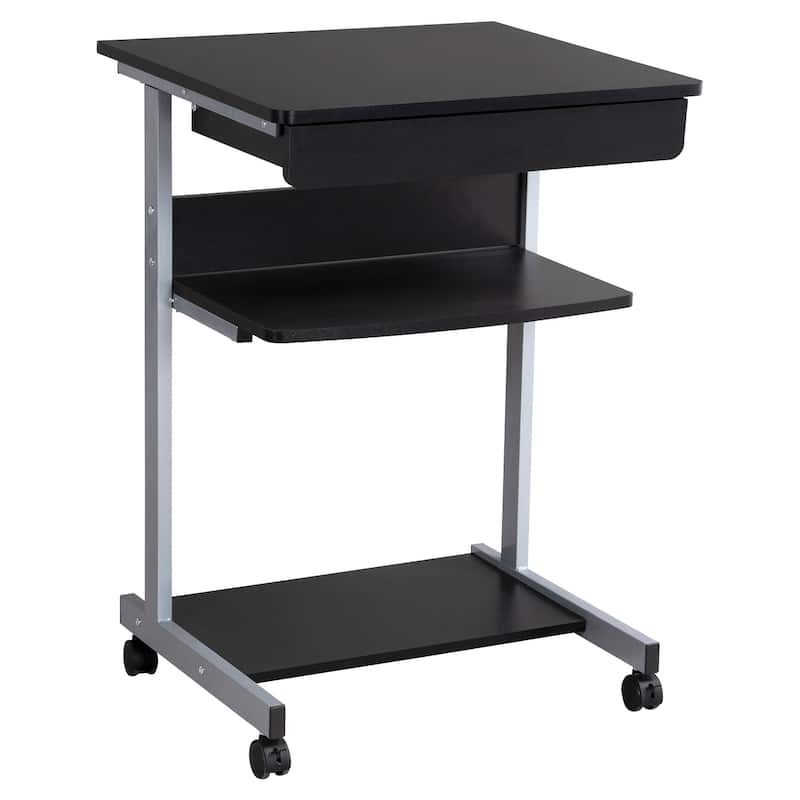 Yaheetech Rolling Computer Desk Table Tray Desk with Drawer and Shelf