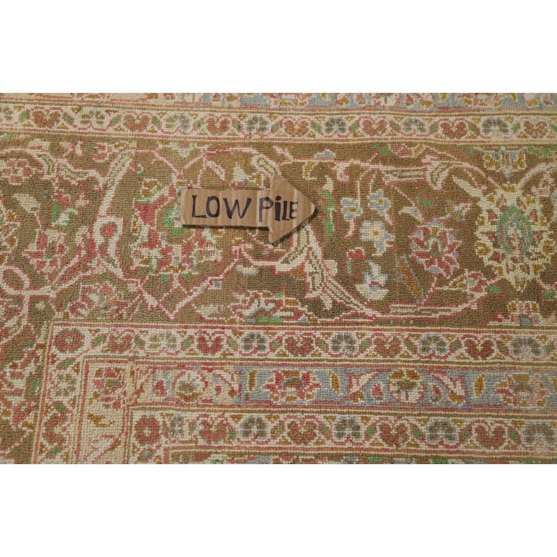 Traditional Kashan Distressed Vintage Persian Rug Handmade Wool Carpet - 9'4" x 13'1"
