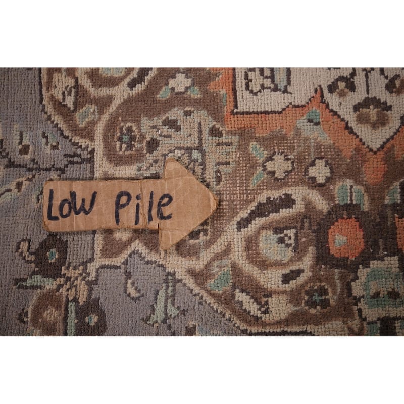 Hand Knotted Oriental 100% Wool Carpet Traditional Medallion Greys & Charcoal Tabriz Area Rug - 9' 8'' X 6' 5''