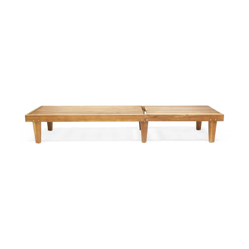 Nadine Outdoor Acacia Wood 3 Piece Chaise Lounge Set by Christopher Knight Home