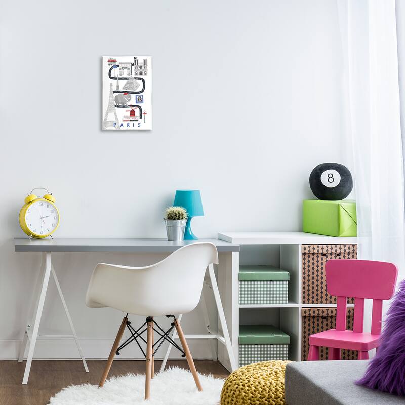 Stupell Paris Whimsical Travel City Wall Plaque Art Design By Carla Daly