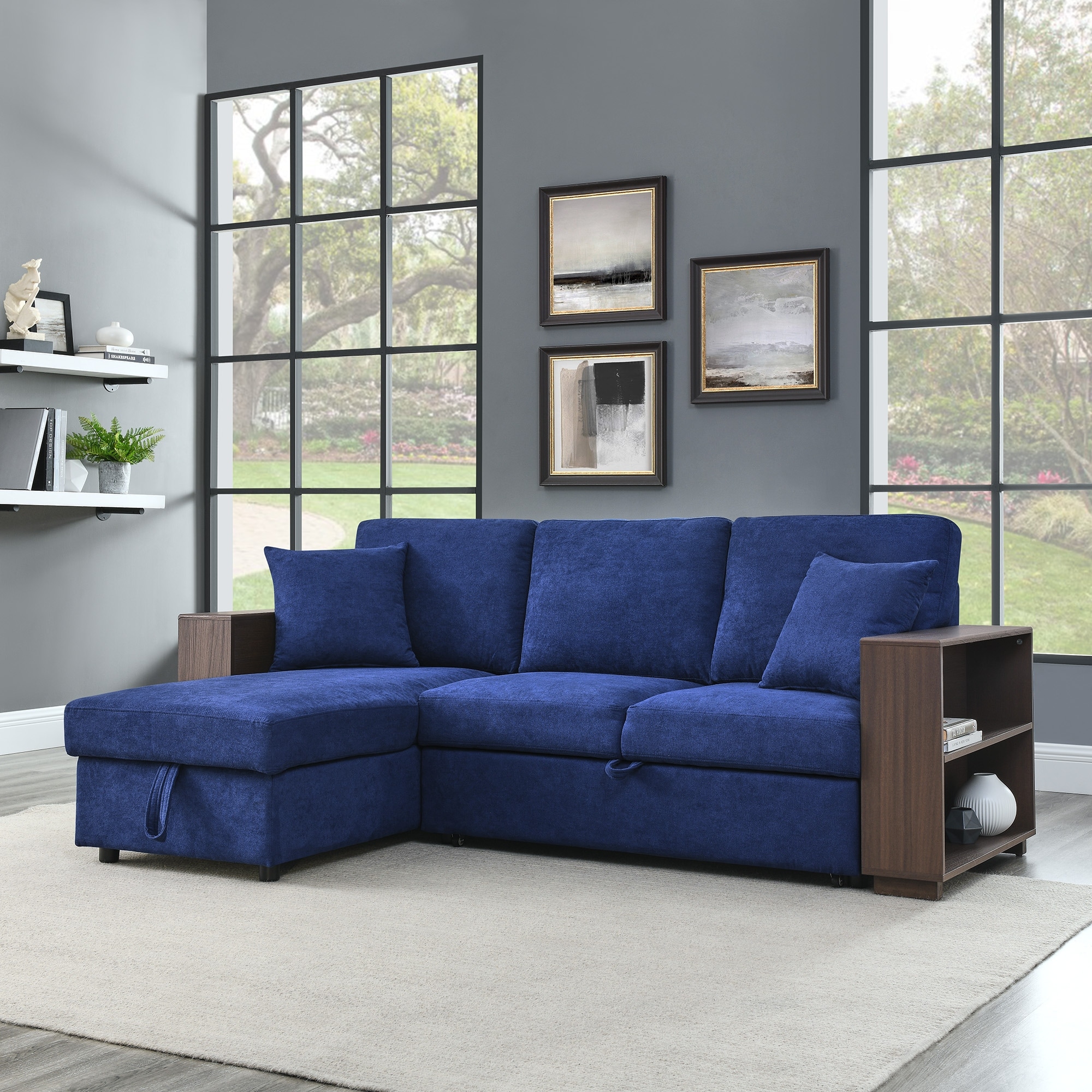 Navy sectional outlet