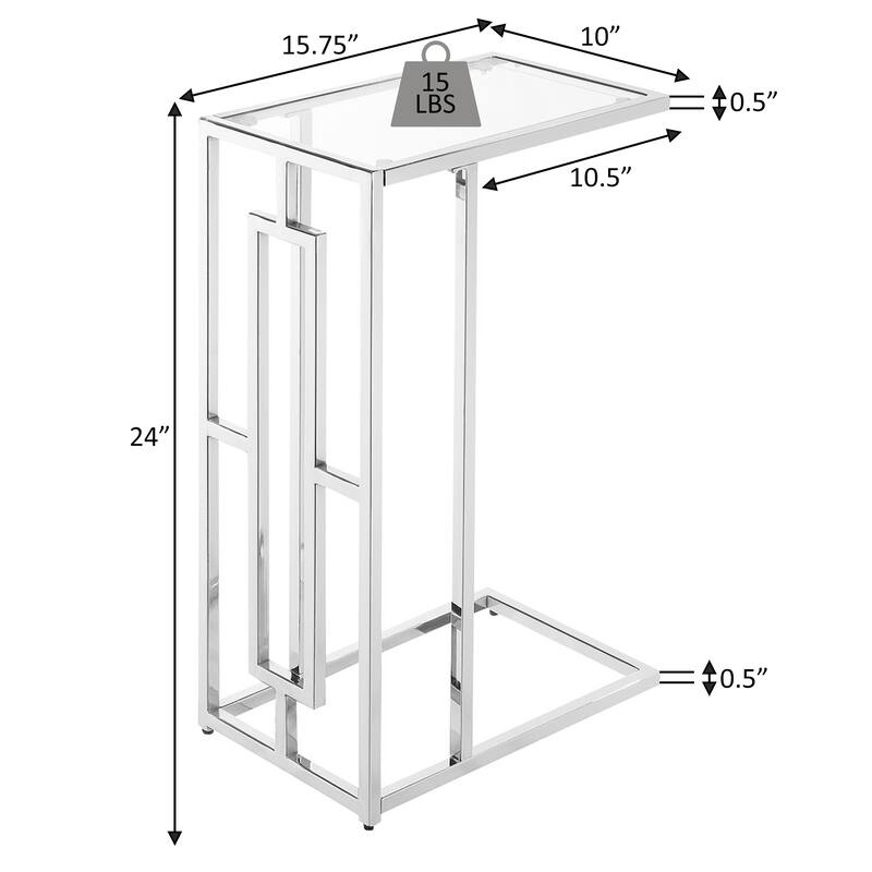 Convenience Concepts Town Square Chrome C End Table