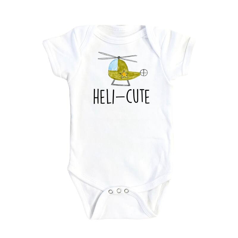 Helicopter Cute - Baby Boy Girl Clothes Infant Bodysuit Funny Cute Newborn - Natural - Newborn